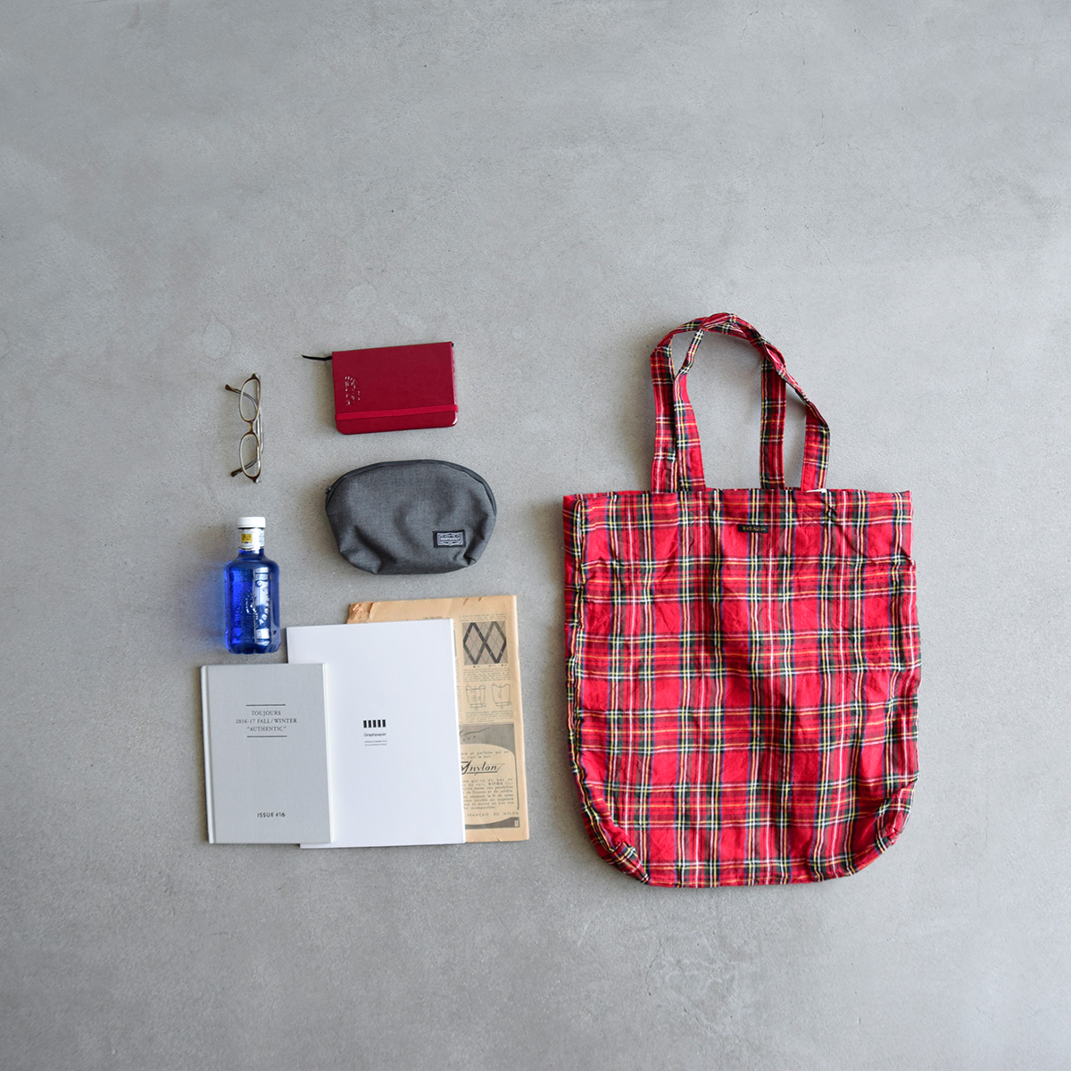 R & D.M.Co- オールドマンズテーラー リネン タータンチェック バッグ