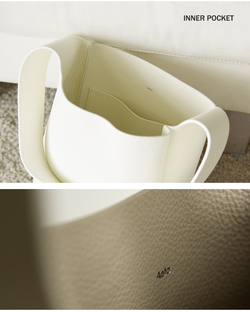 Aeta アエタ ペブルグレイン レザー ショルダー バッグ Sサイズ