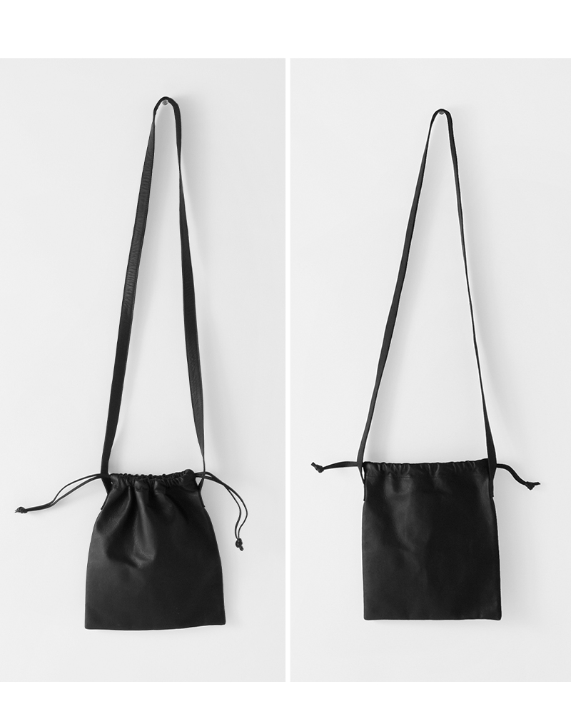 Aeta アエタ ダブルフェイス ディアレザー ドローストリング 巾着型