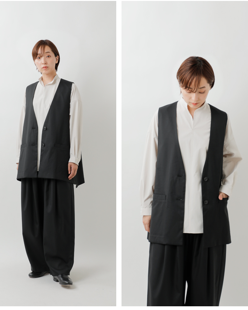 mizuiro ind ミズイロインド ディープ Vネック ワイド ベスト 3-230108