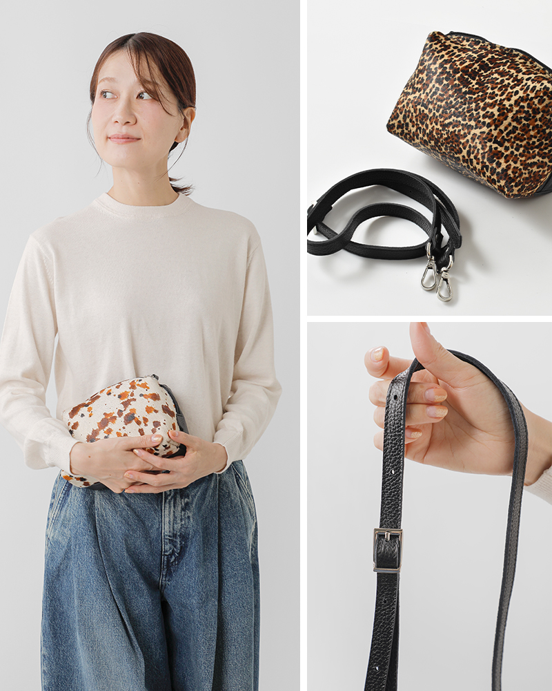 60%OFF】FERCHI フェルチ カウレザー ハラコ ショルダー バッグ 33009