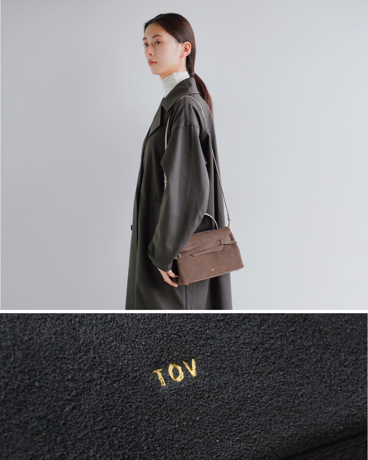 TOV トーヴ ウルトラスエード レザー クロスリボン 2way ショルダー
