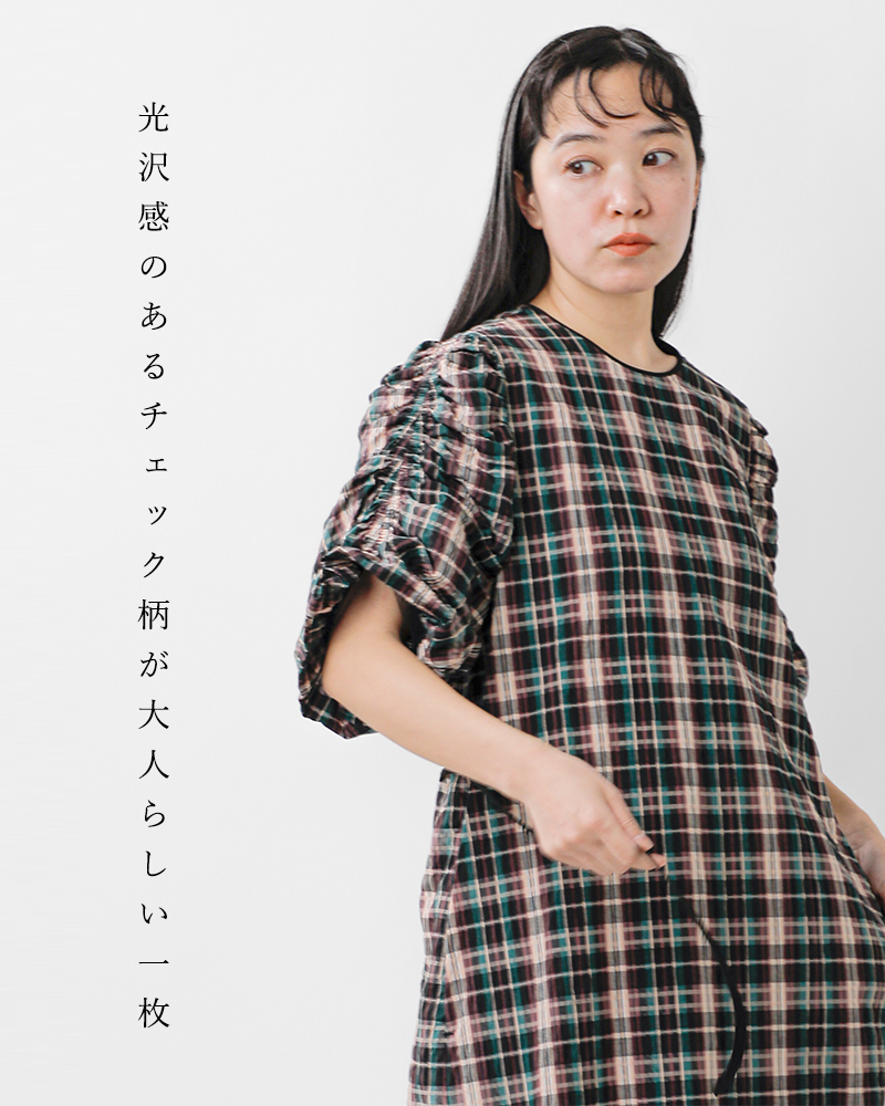 whyto ホワイト ギャザースリーブ ドレス “gather sleeve dress
