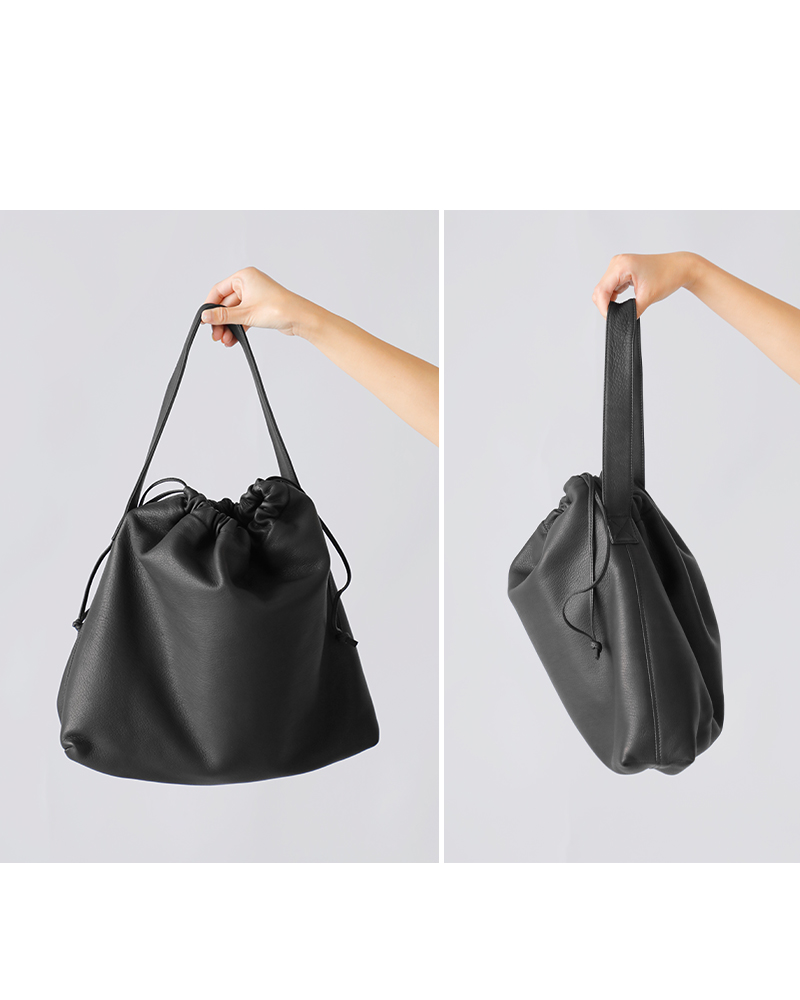 Aeta アエタ ディアレザー ドローストリング ワンショルダー バッグ M