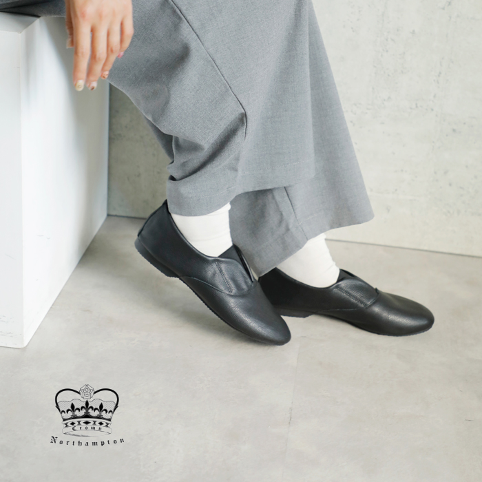 CROWN クラウン レザー フラット ジャズ シューズ elastictongue-ms