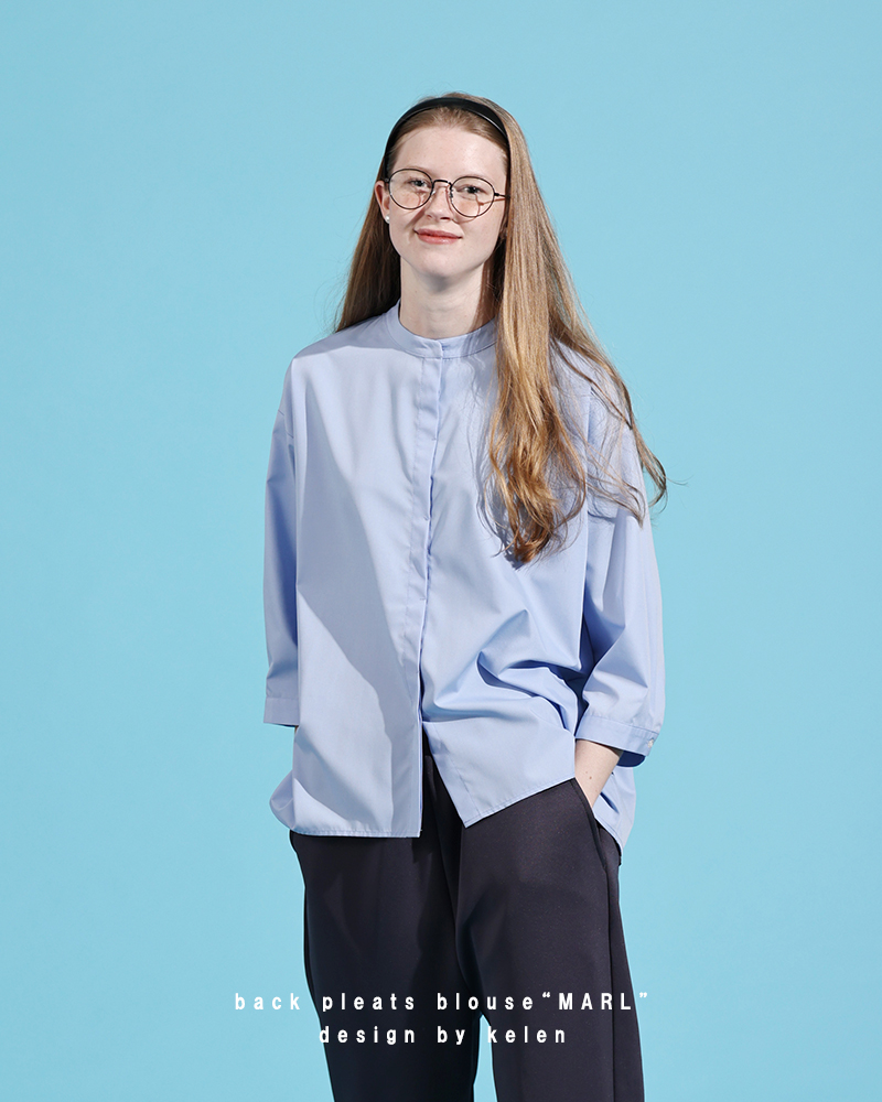 クーポン対象】kelen ケレン バック プリーツ ブラウス “MARL