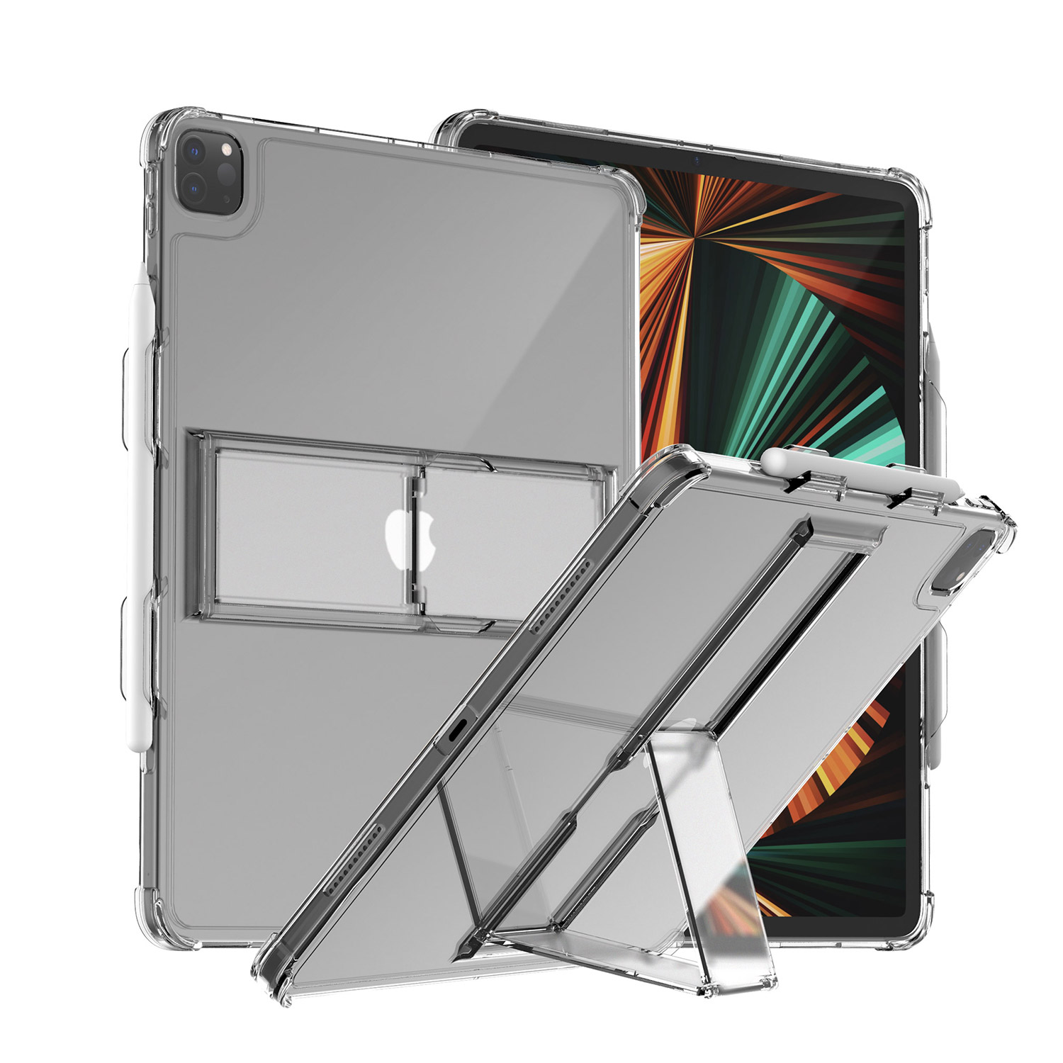 ペンホルダー付きスタンドケース FLEXIELD クリア【iPad Pro 12.9 (第5