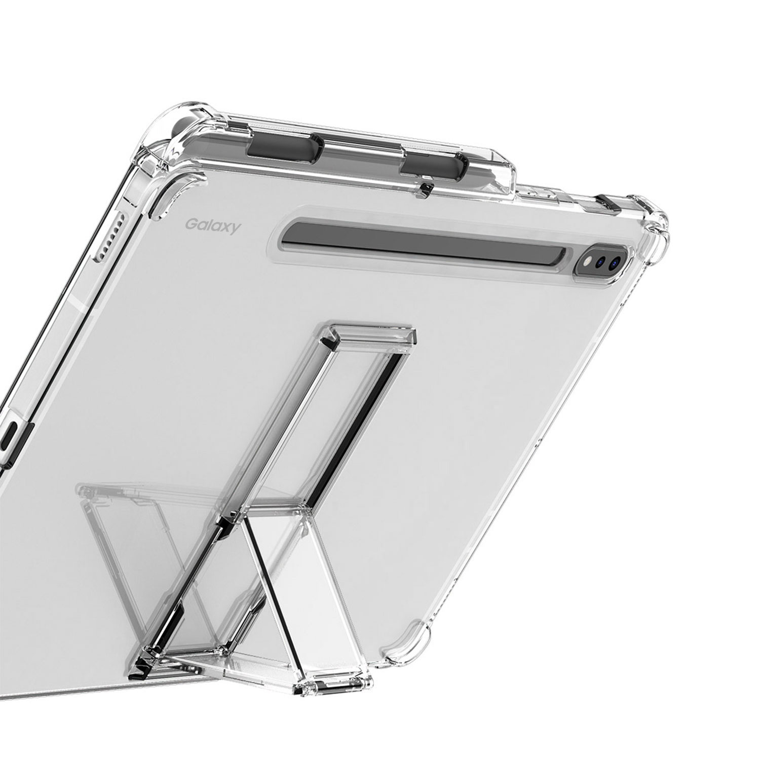 Galaxy Tab S8+】ペンホルダー付きスタンドケース Flexield クリア