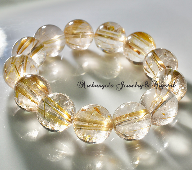 Golden Power」ルチルクォーツ15mm・ブレス