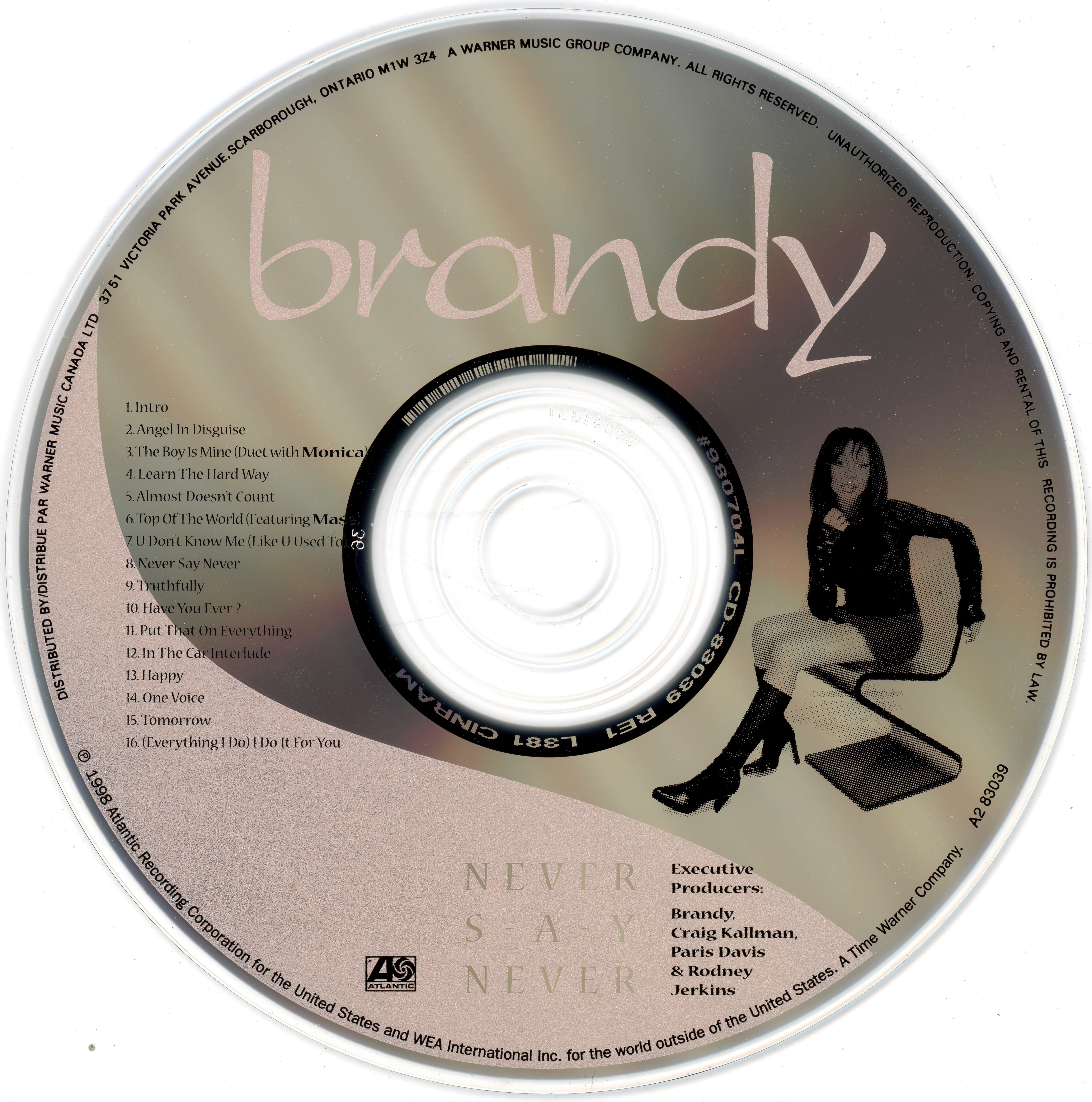 Brandy (2) – Never Say Never (CD, Album, Club Edition, Canada