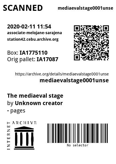 The mediaeval stage : Chambers, E. K. (Edmund Kerchever), 1866