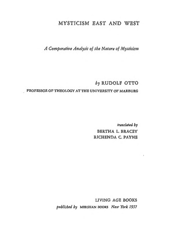 Mysticism east and west: a comparative analysis of the nature of