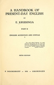 Handbook of present-day English : Kruisinga, E : Free Download