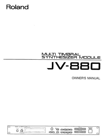 Roland JV-880 Owner's Manual : Free Download, Borrow, and