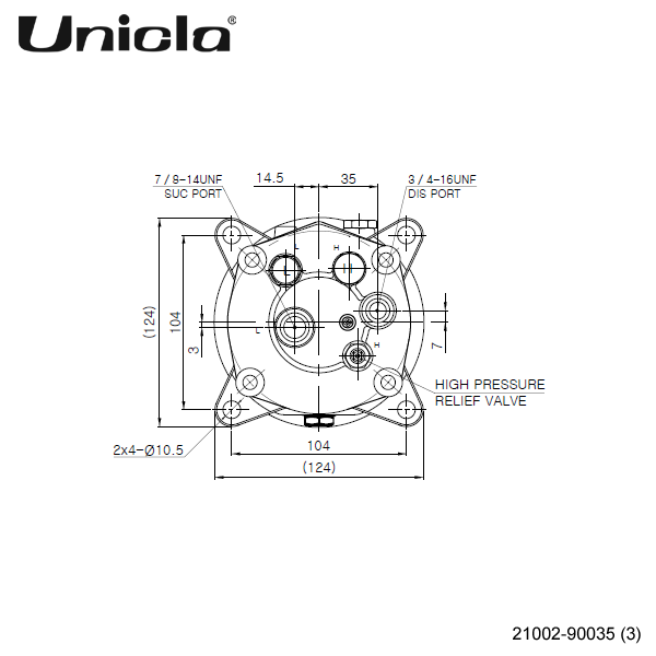 Unicla（ユニクラ） ACコンプレッサー UP120-125AA-12V-DD *サンデン