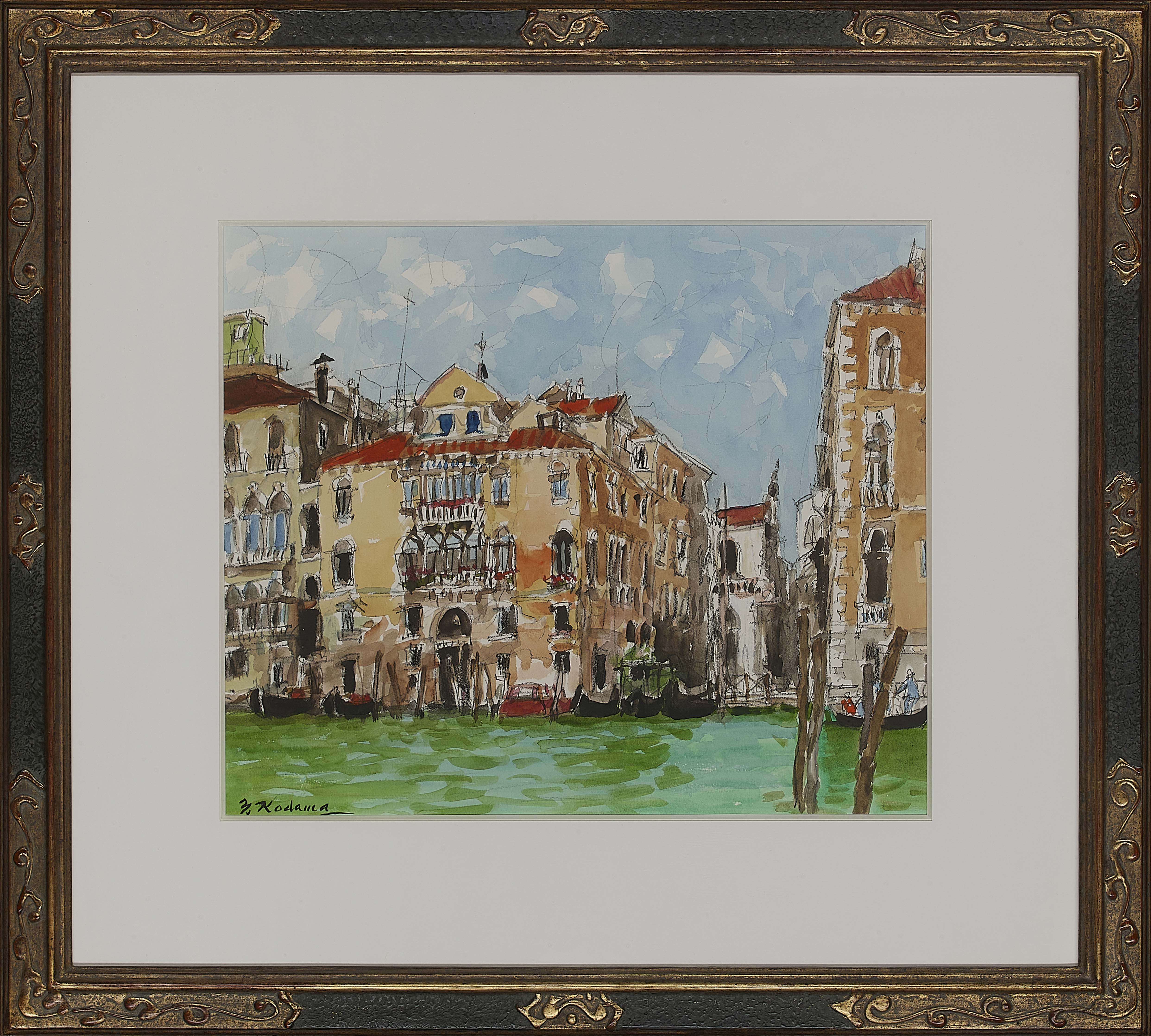 児玉幸雄 ヴェニス 油彩画 サイン入り 児玉幸雄 ヴェニス 油彩画