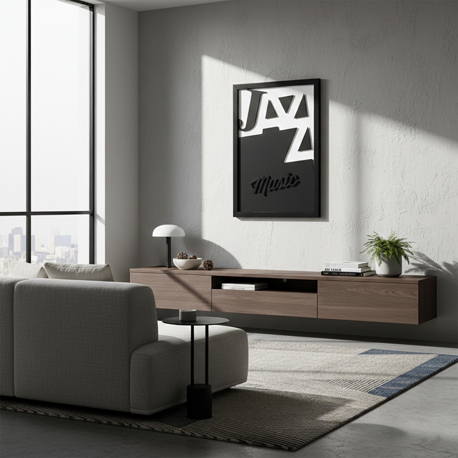 Jazz Music – Modern Wooden Music Typography Wall Art – Artdesigna