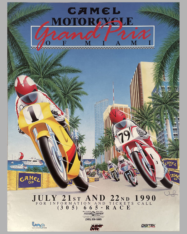 1990 Motorcycle Grand Prix of Miami official poster - l'art et l