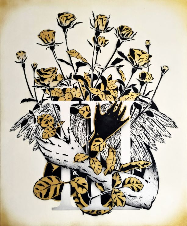 HYKRX・GIRUVI・赤池完介の3人のステンシルアーティストによるアート