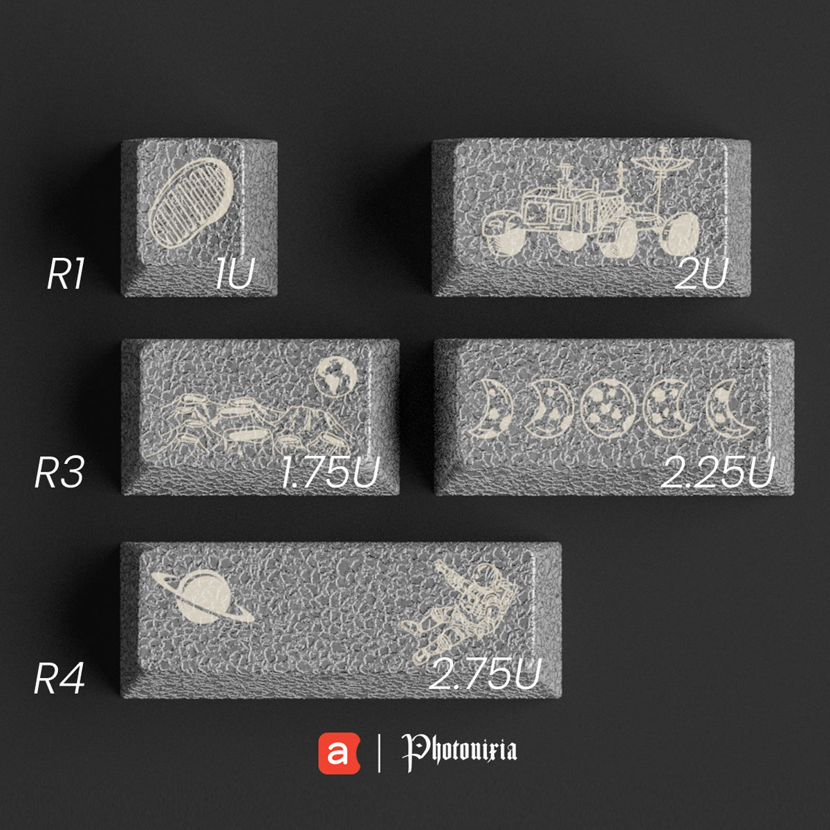 Awekeys Moon Landing Full Metal Keycaps Set - Novelties Pack