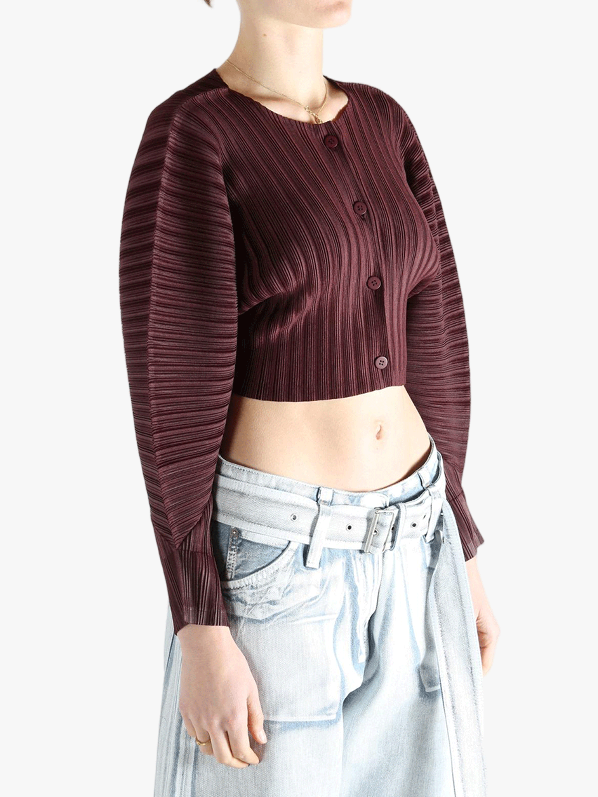 PLEATS PLEASE ISSEY MIYAKE - Women Rib Pleats January Cardigan