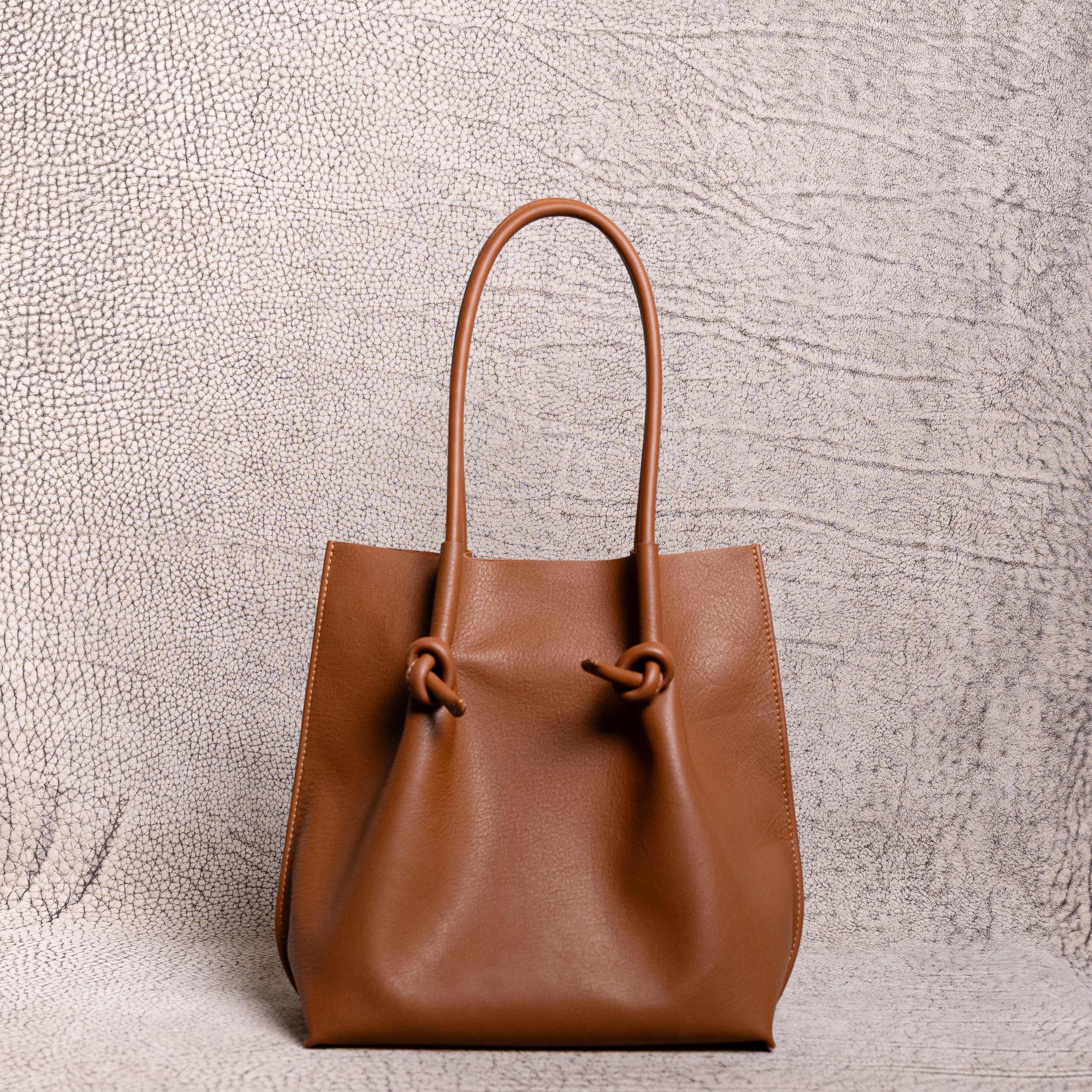 Flora Everyday Leather Tote | Urban Calf Taba – Atelier Pegai