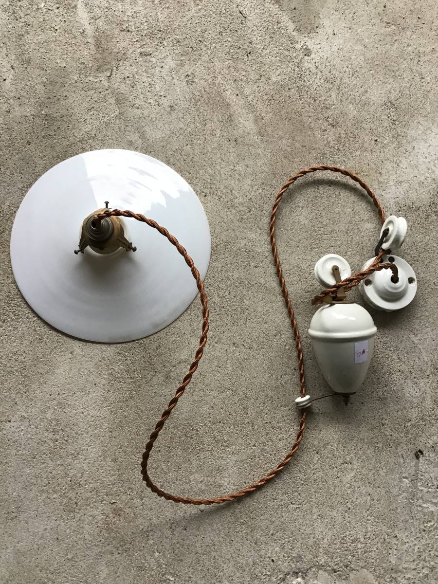 merci】 2b. フランス 吊り下げ 滑車 ランプ 古道具 アンティーク