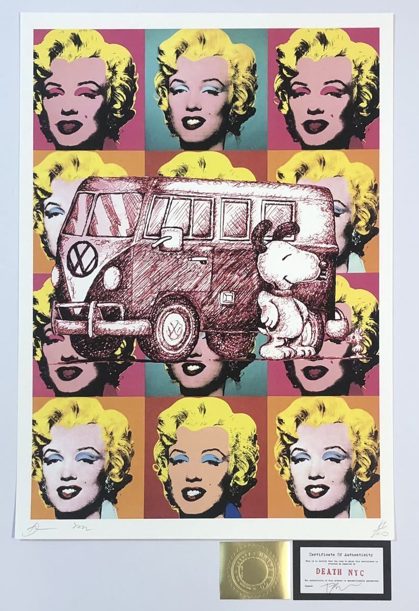 DEATH NYC作品 モンローとスヌピーアートポスター ポップアート
