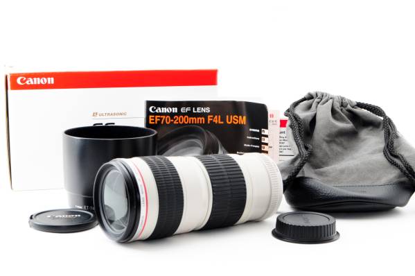 CANON EF 70-200mm F4L USM 三脚座 フード付 iShoot 金属リング式三脚座、