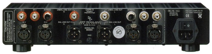 Jeff Rowland Capri Sの仕様 ジェフローランド