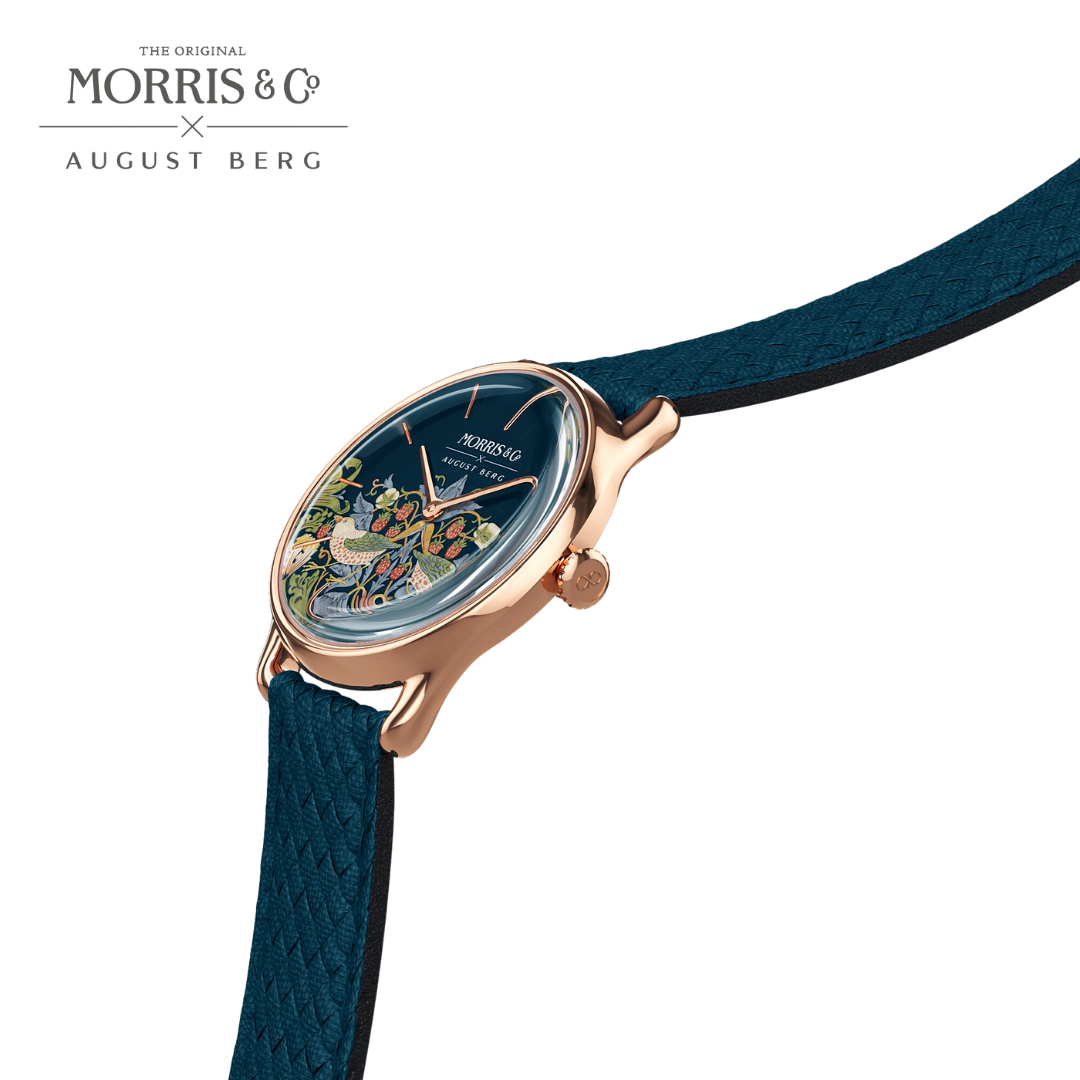 Morris & Co. Indigo Rose Gold Strawberry Thief Watch – August Berg