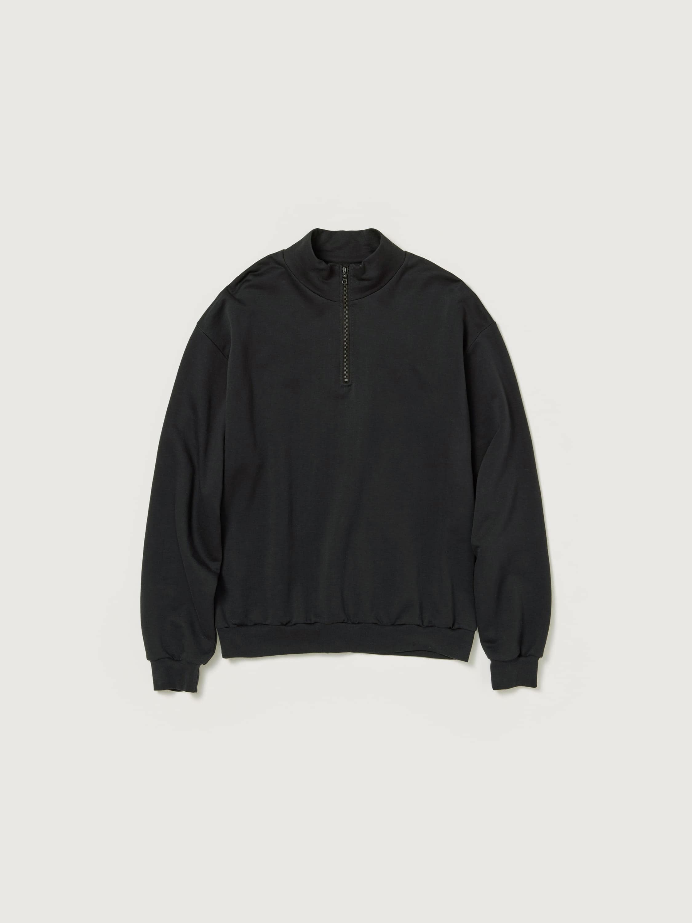 ELASTIC HIGH GAUGE SWEAT HALF ZIP P/O - AURALEE Official Website