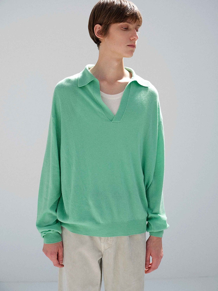 SUPER FINE CASHMERE SILK KNIT V-NECK P/O - AURALEE Official Website