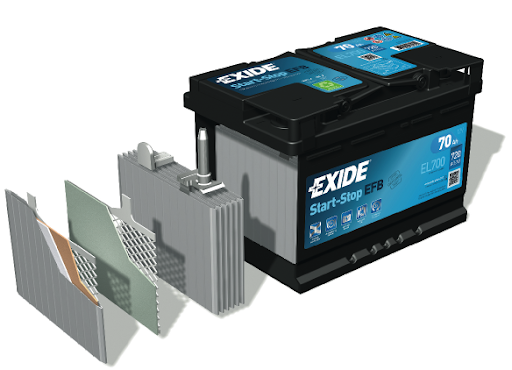 EXIDE EL700 EFB 70Ah 720A (EN) 12V battery