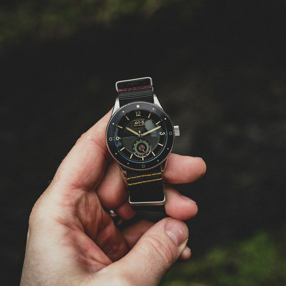 Raven Black | Flyboy Airmaster Sector Meca-quartz – AVI-8 Timepieces