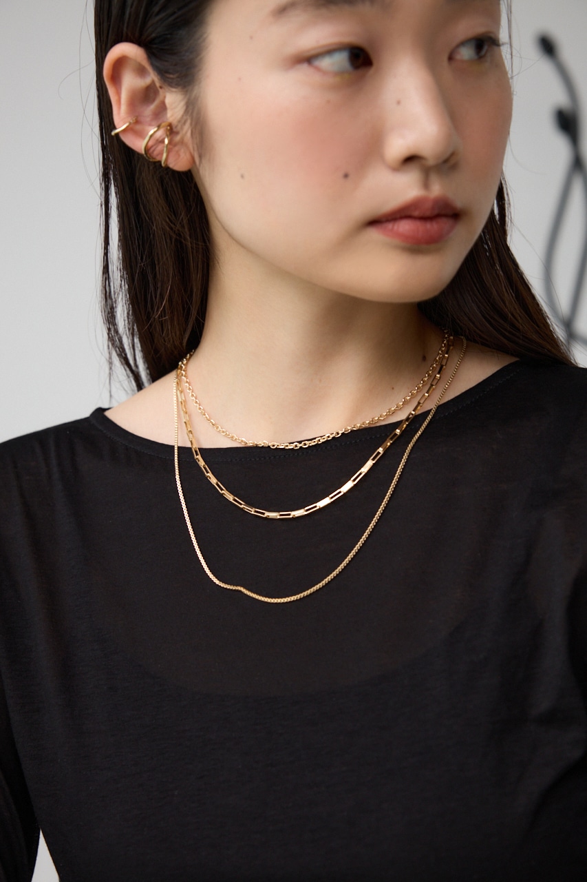 ステンレス3連ミックスチェーンネックレス｜WOMEN｜250HAB56-358K