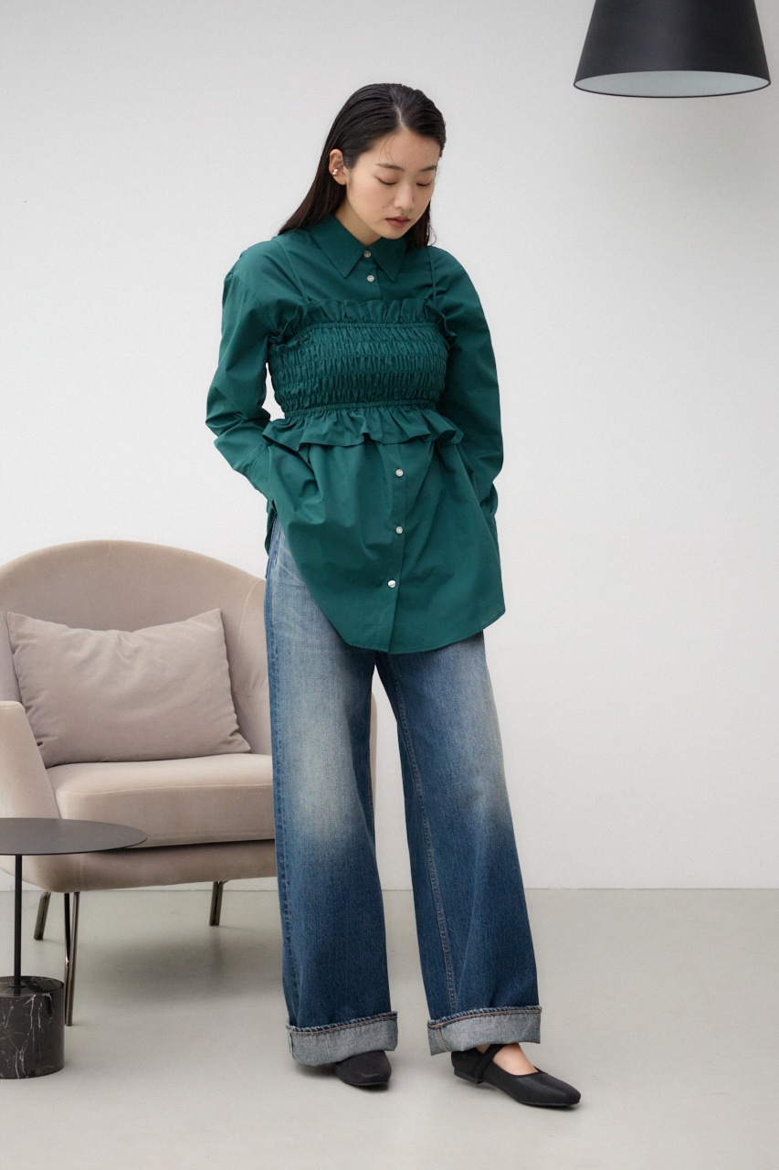 スクエアトゥストラップフラットパンプス｜WOMEN｜250HAG55-228K｜AZUL
