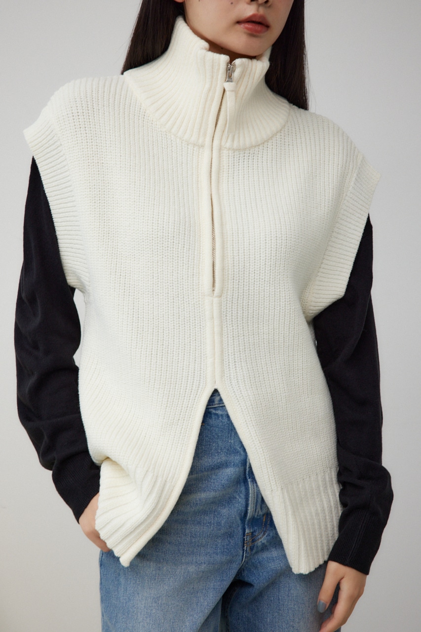 2WAYジップアップニットベスト｜WOMEN｜250HAM70-208H｜AZUL BY MOUSSY