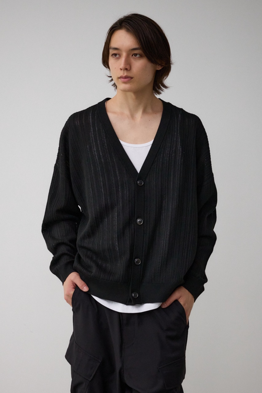 クロシェフラワーニットカーディガン｜MEN｜251HAT70-046G｜AZUL BY