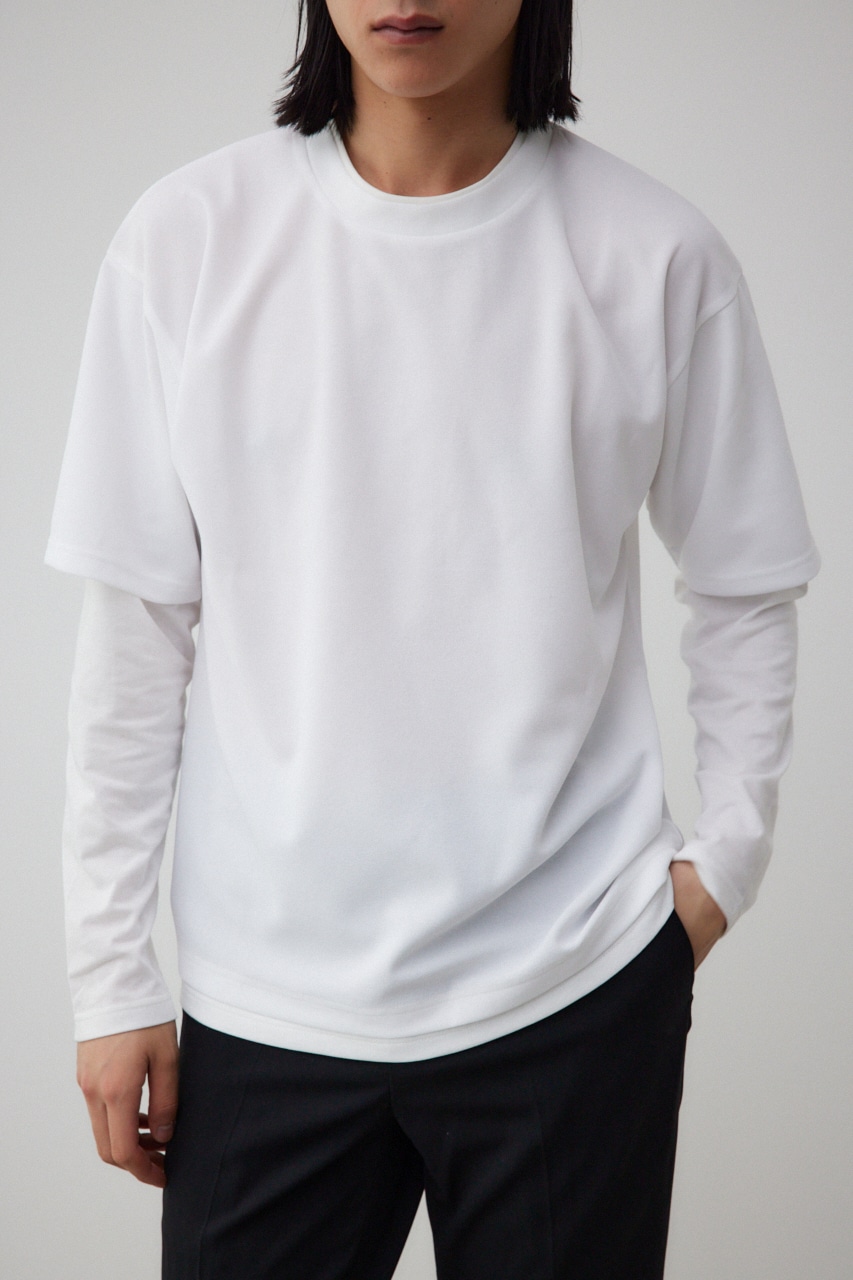 梨地レイヤードロングT｜MEN｜251HST80-234C｜AZUL BY MOUSSY