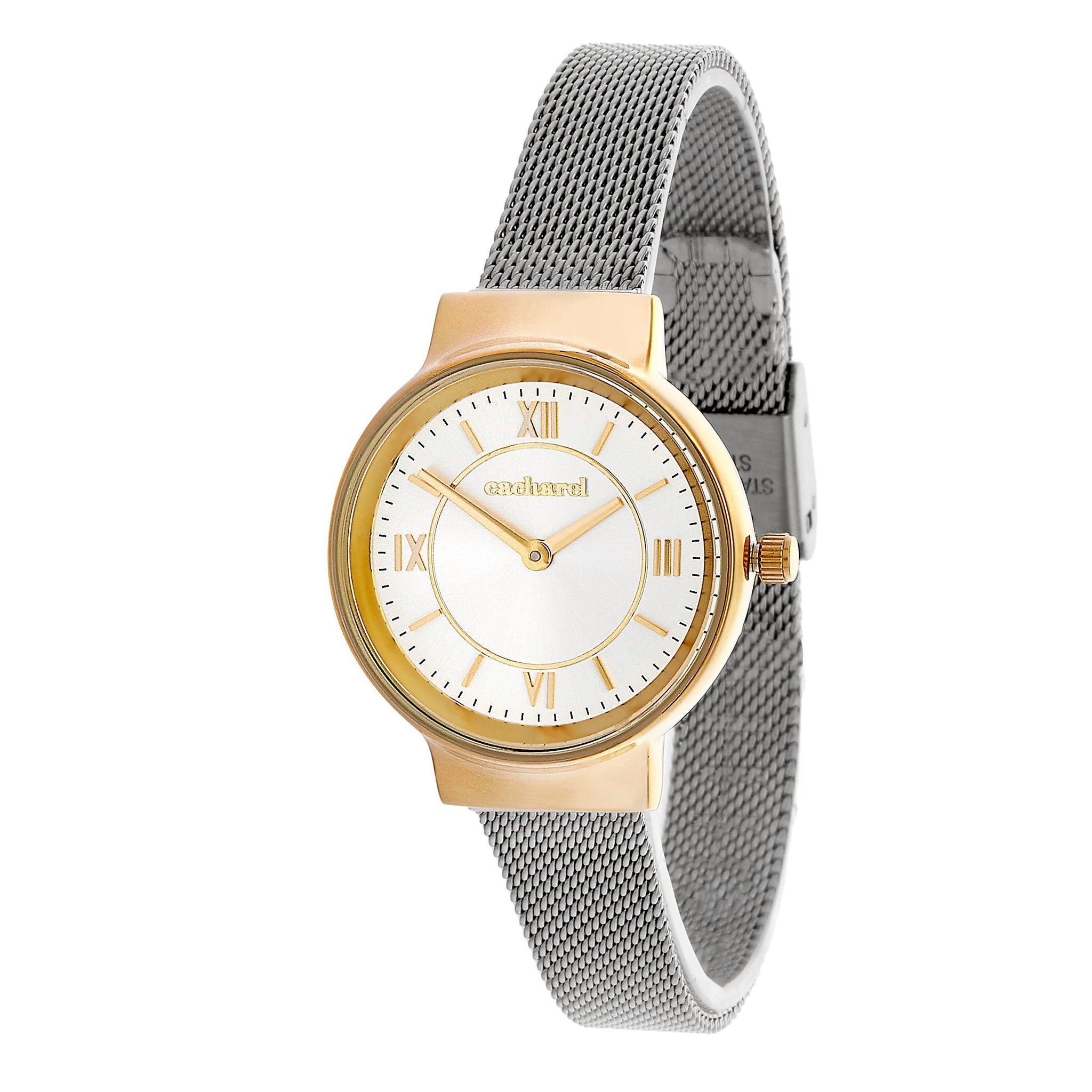 Ladies' watches CACHAREL gold case & silver dial Astrid with mesh