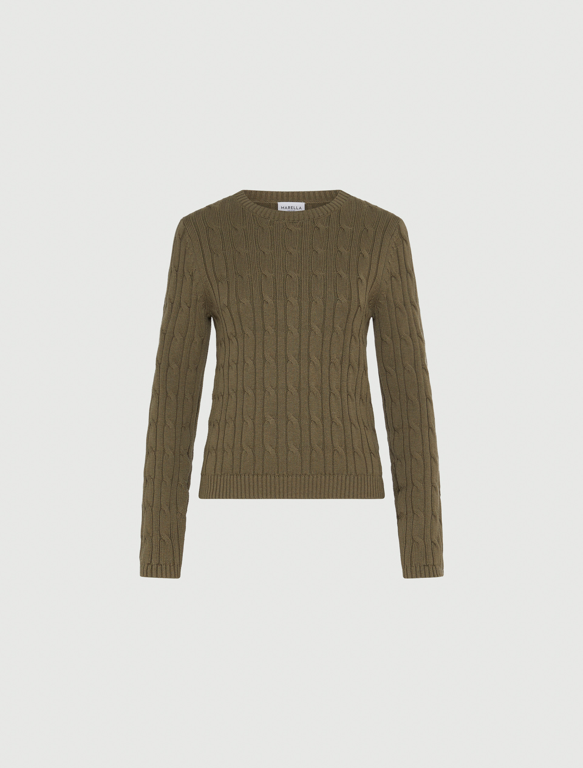 Cable-knit sweater, kaki | Marella