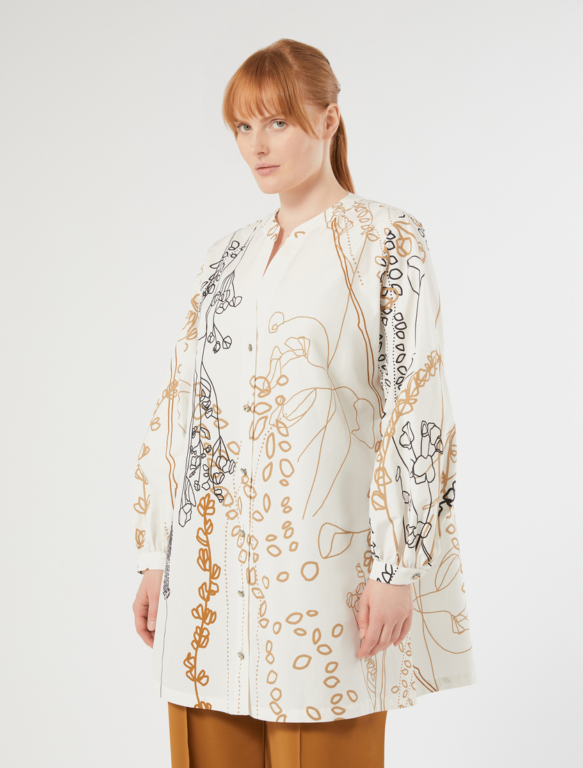 Cotton poplin tunic, white | Marina Rinaldi