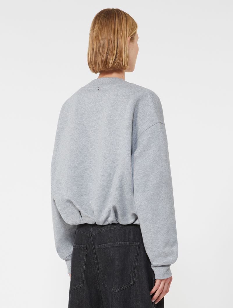 V-neck crop sweatshirt, medium grey | Sportmax