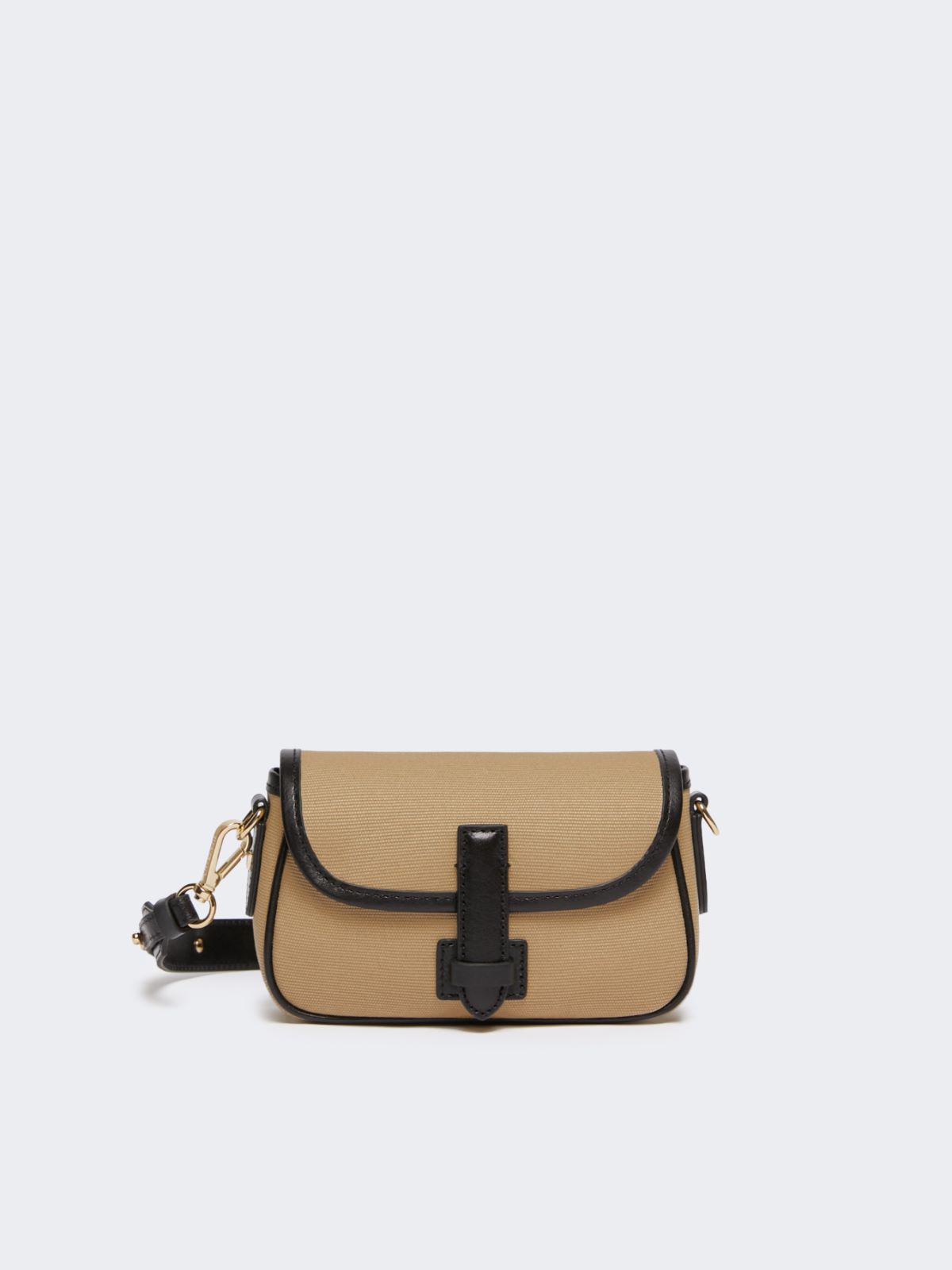 Cotton and leather crossbody bag, beige | Weekend Max Mara