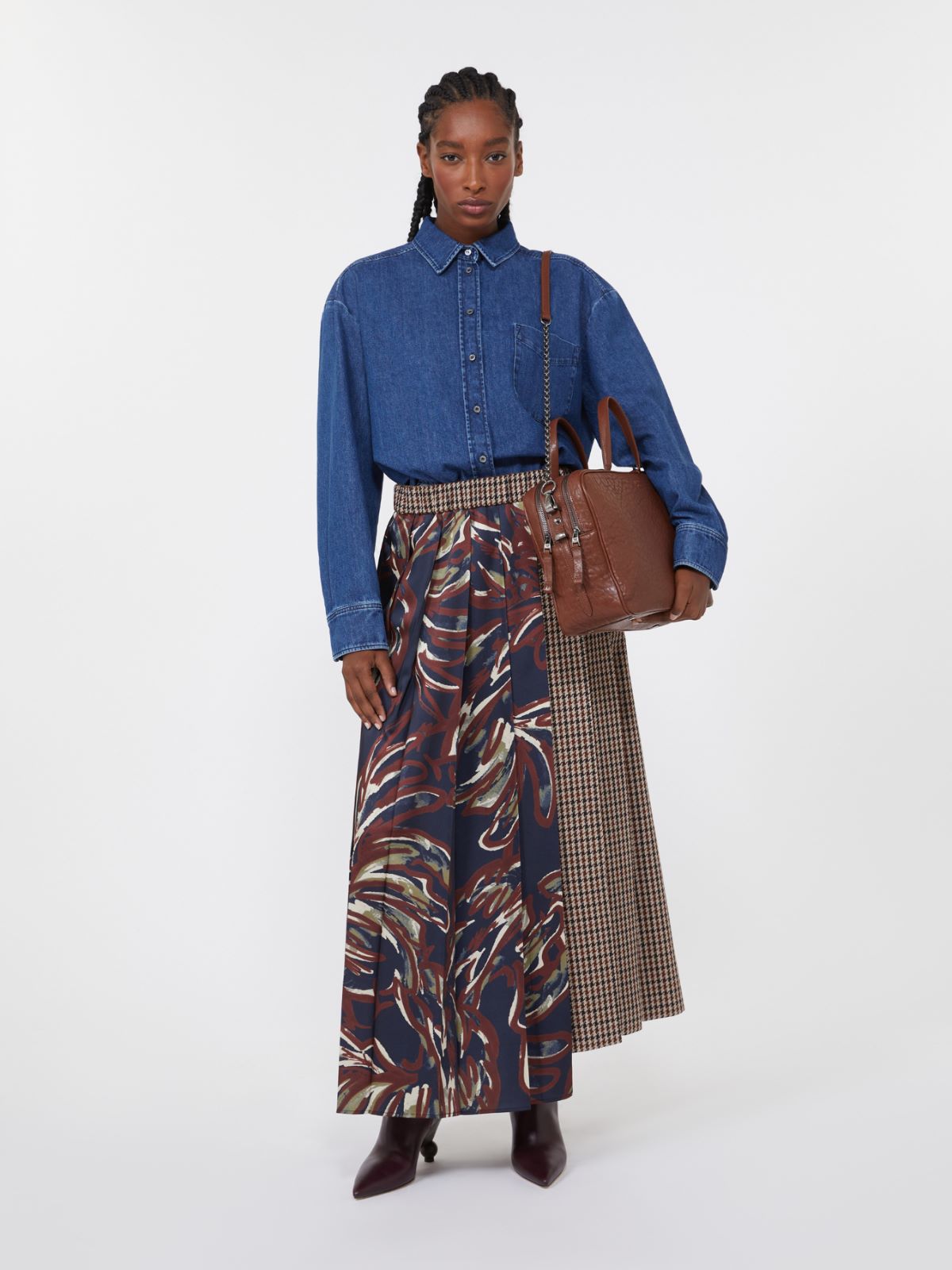 Large nappa leather Boston bag, tobacco | Weekend Max Mara