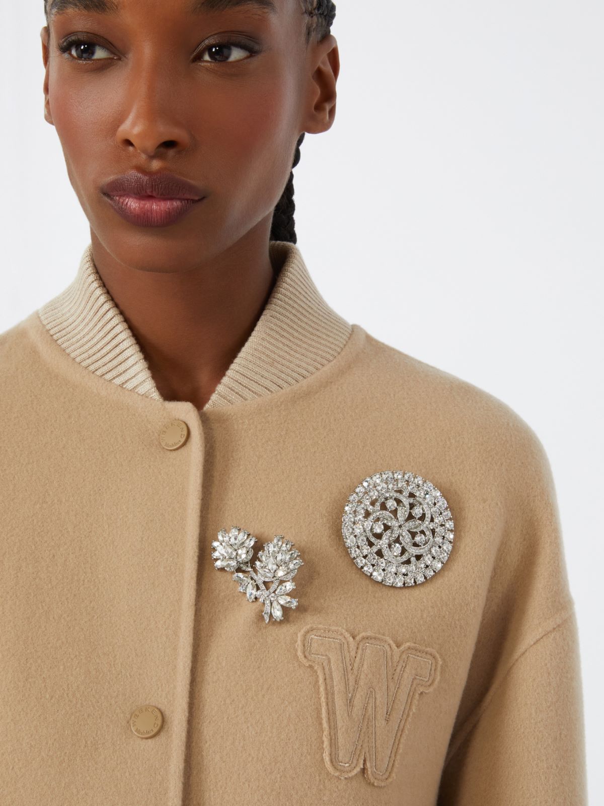Metal flower brooch, silver | Weekend Max Mara