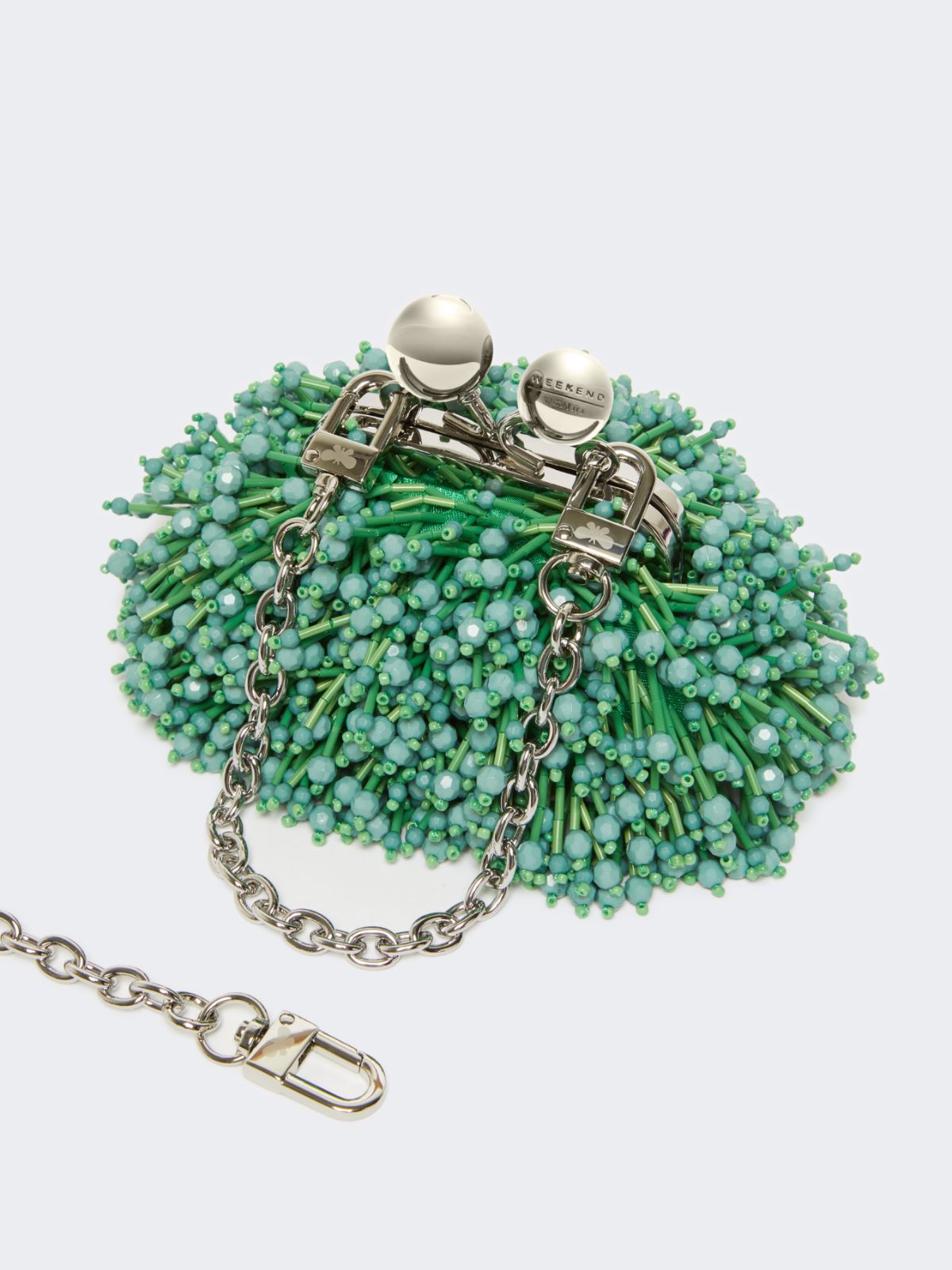 Satin and sequin Nano Pasticcino Bag, green | Weekend Max Mara