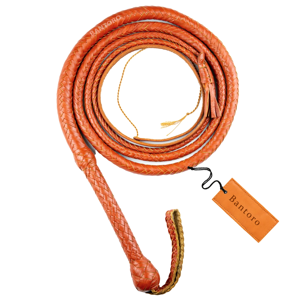 Indiana Jones Bullwhip | Brown Kangaroo Leather 16 Plaits
