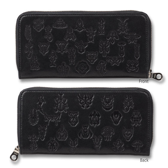 受注生産】仮面ライダークウガ 本革ラウンド長財布 グロンギサイン柄